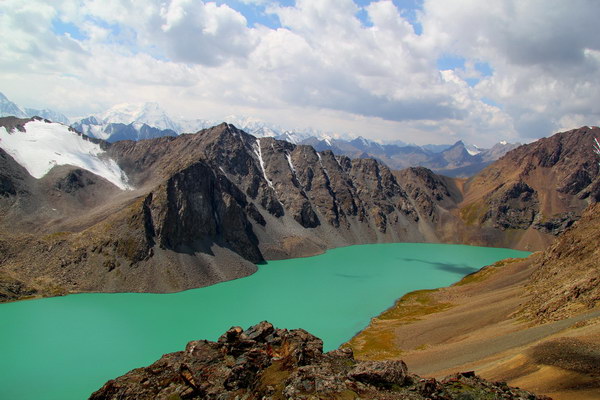 14. 8. 2014 11:40:25: Kyrgyzstán - 5. den treku, jezero Ala-köl