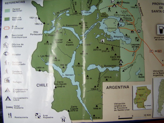 1. 12. 2005 20:13:10: Argentina 2005 - Mapa N. P. Perito Moreno (Bobek)